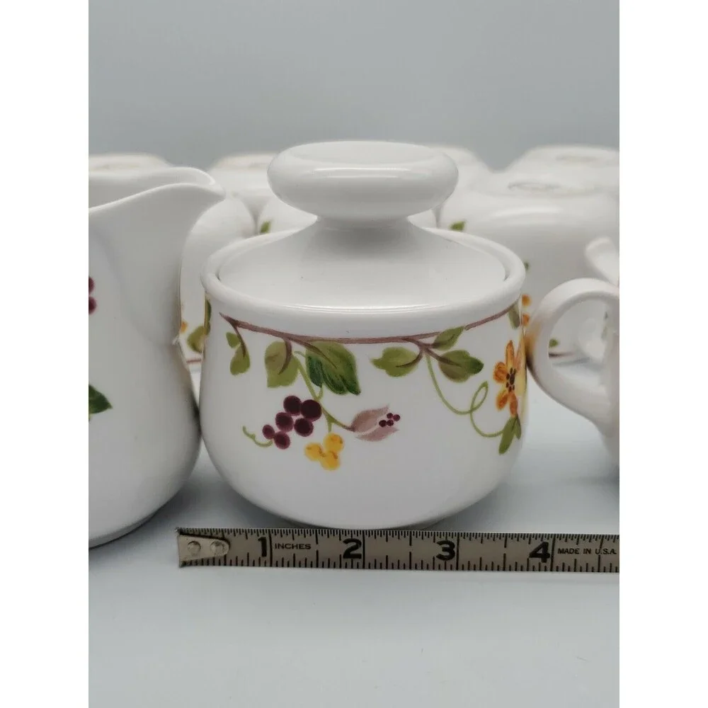 Berredin Noritake Progression China  Japan Coffee Set 8 Cups, Cream & Sugar NICE